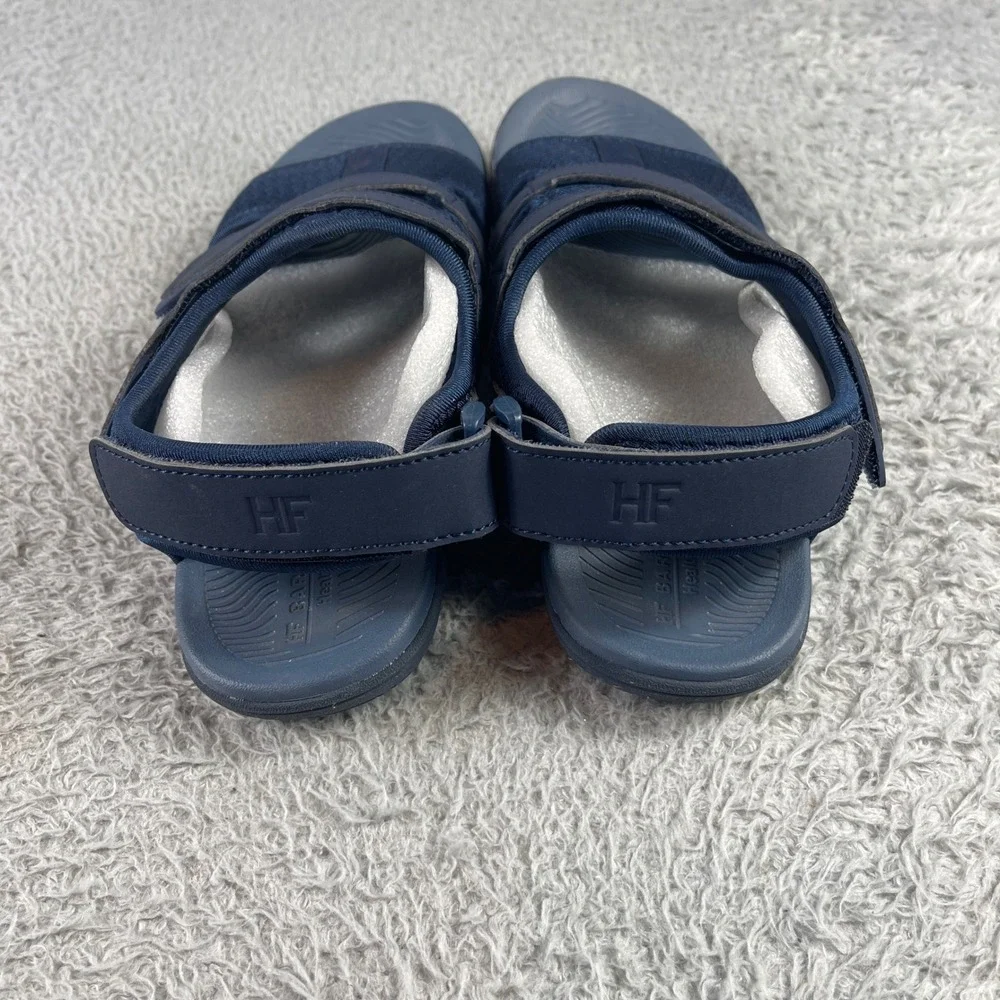 HF BareSandals Navy Blue Mesh Triple Strap Athletic Outdoor Sandals Mens 11